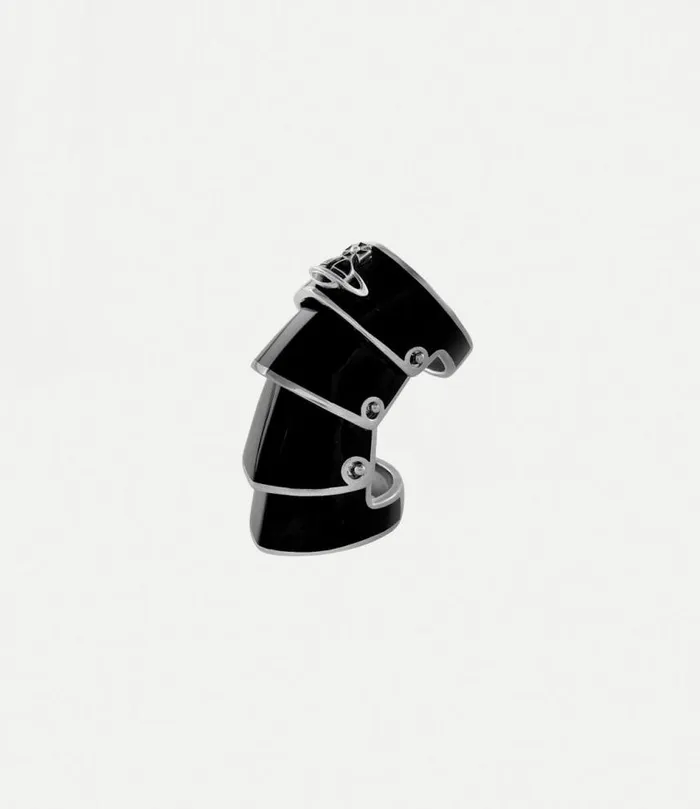 Rings Men Vivienne Westwood Artemis Ring In PlatinumBlackResin