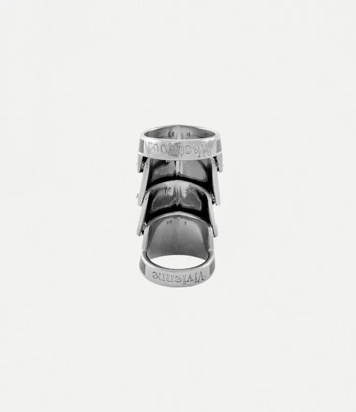 Rings Men Vivienne Westwood Artemis Ring In PlatinumBlackResin