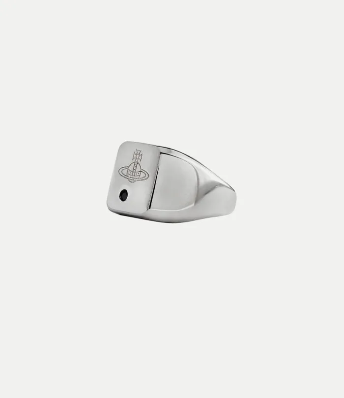 Rings Men Vivienne Westwood Carlo Ring In PlatinumBlackCz