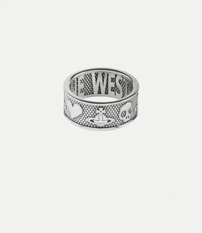 Rings Men Vivienne Westwood Kingston Ring In OxidisedSilver925