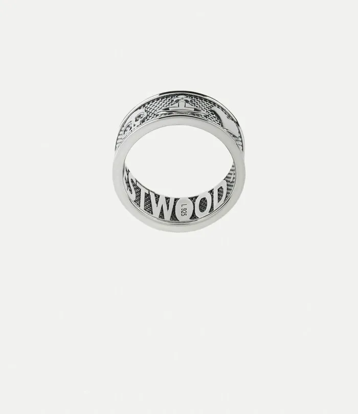 Rings Men Vivienne Westwood Kingston Ring In OxidisedSilver925