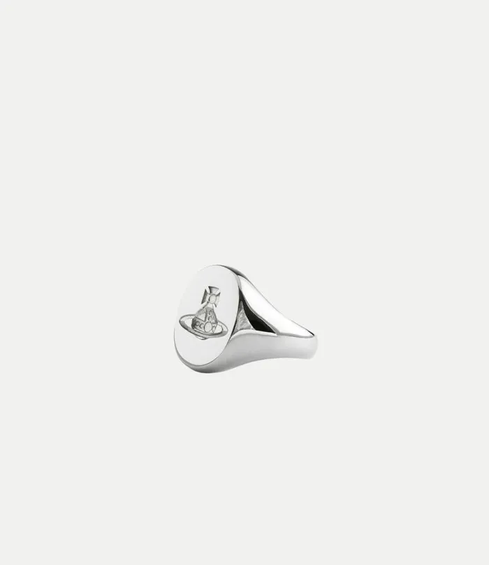 Rings Men Vivienne Westwood Seal Ring In Rhodium