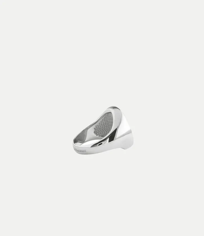 Rings Men Vivienne Westwood Seal Ring In Rhodium