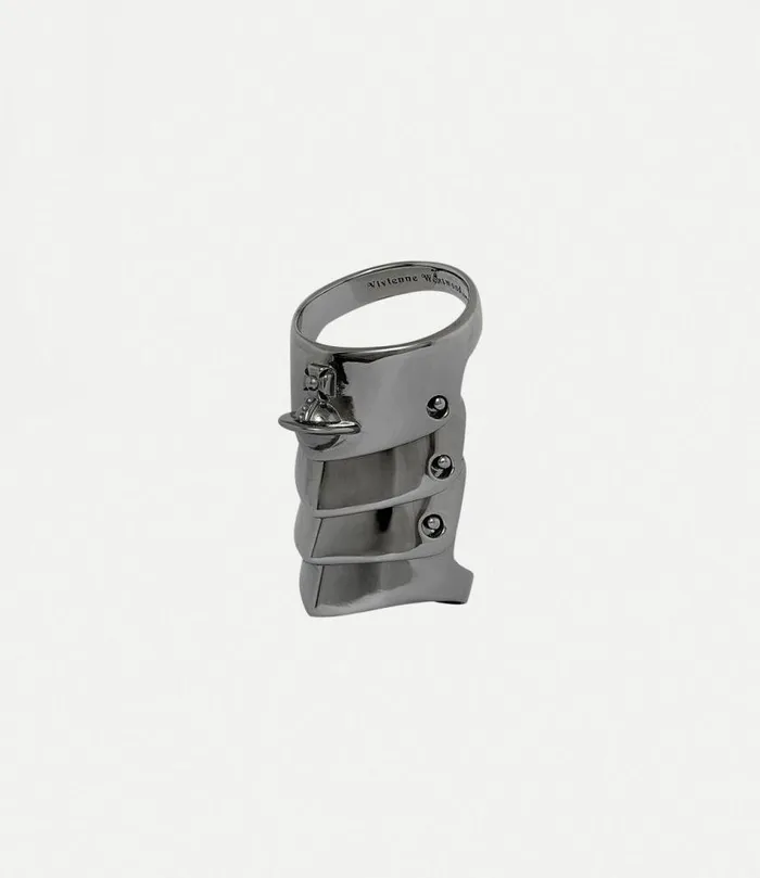 Rings WomenMen Vivienne Westwood Armour Ring In Ruthenium