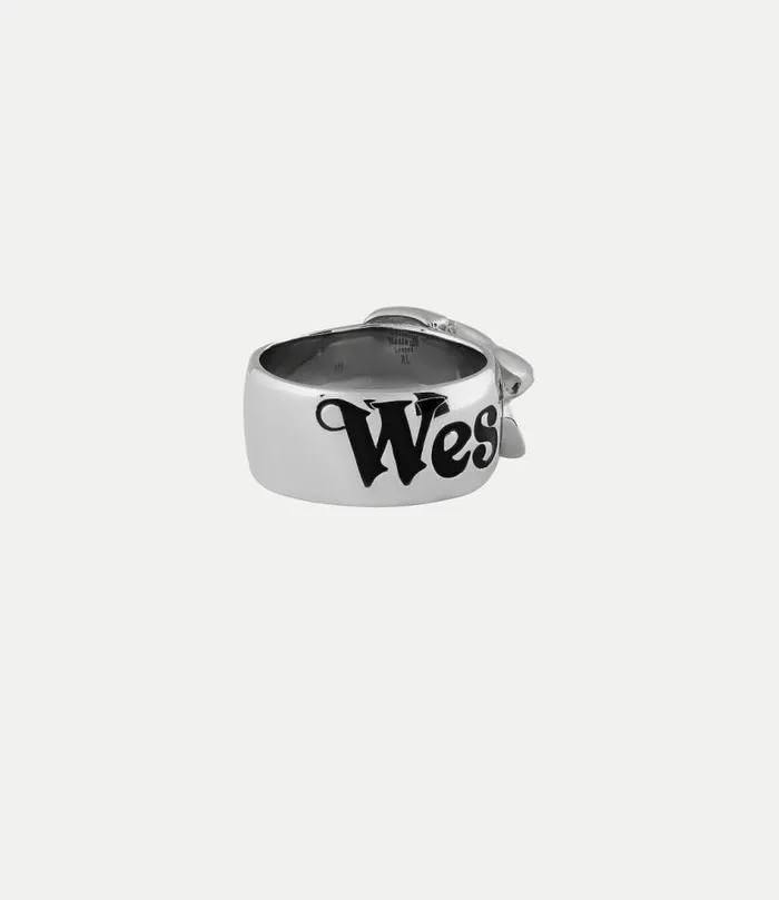 Rings WomenMen Vivienne Westwood Belt Ring In PlatinumBlackEnamel
