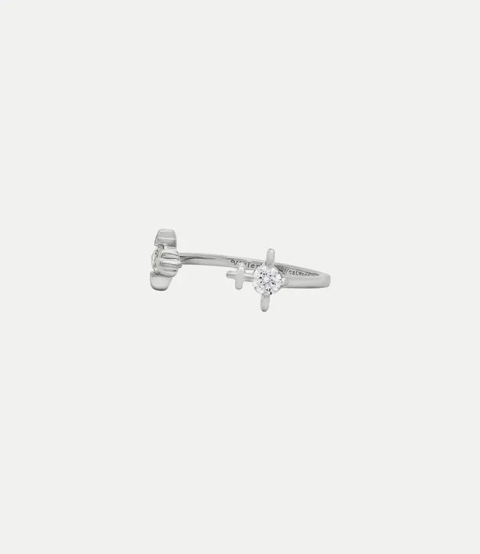 Rings WomenMen Vivienne Westwood Hortense Twin Ring In PlatinumWhiteCz