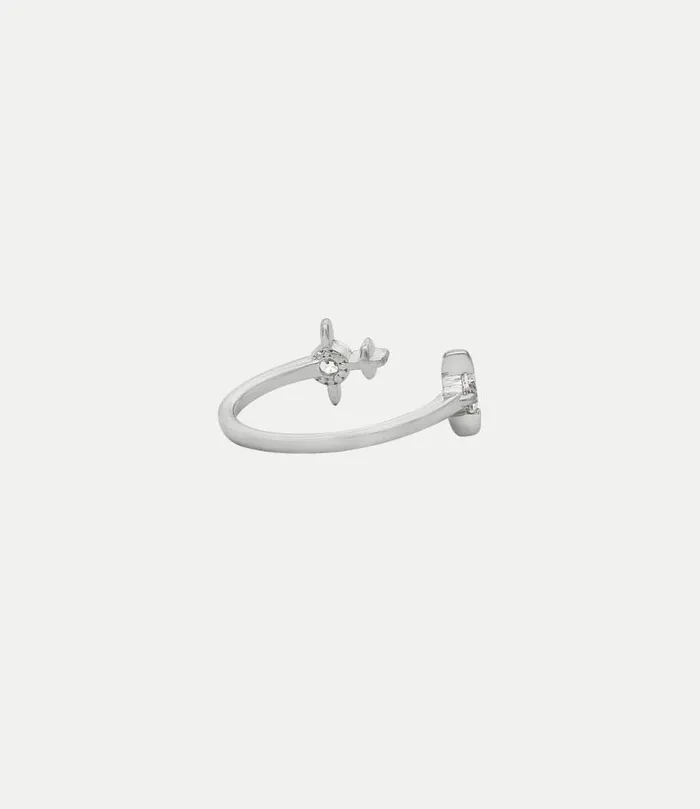 Rings WomenMen Vivienne Westwood Hortense Twin Ring In PlatinumWhiteCz