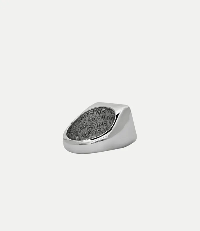 Rings WomenMen Vivienne Westwood Leon Ring In PlatinumBlackMosiacMop