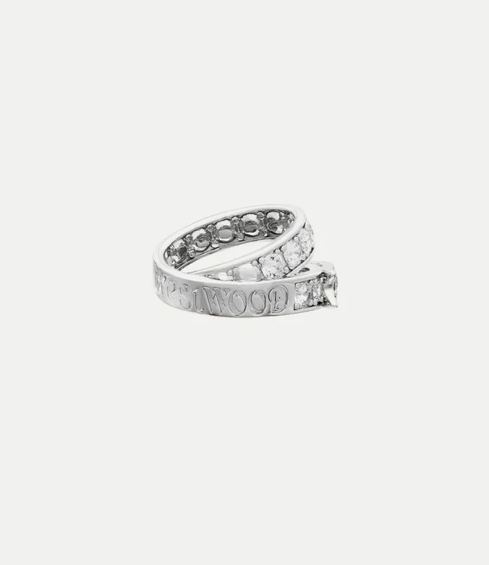 Rings WomenMen Vivienne Westwood New Belt Ring In PlatinumWhiteCz