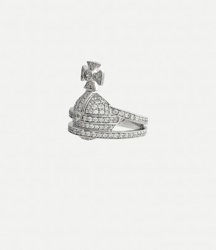 Rings WomenMen Vivienne Westwood Orb Ring In PlatinumWhiteCz