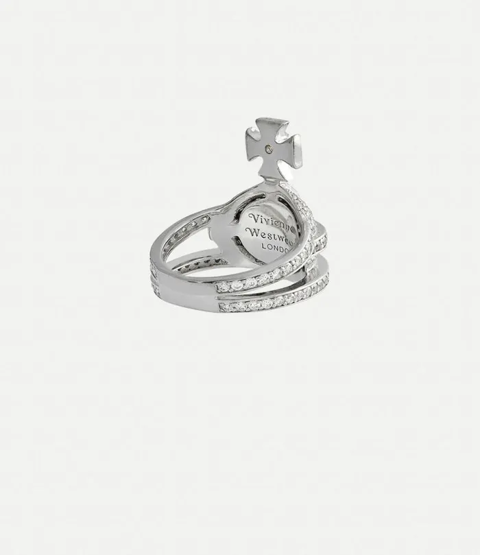 Rings WomenMen Vivienne Westwood Orb Ring In PlatinumWhiteCz