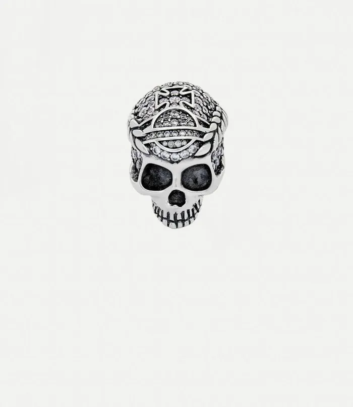 Rings WomenMen Vivienne Westwood Skull Ring In OxiSilverWhiteCz