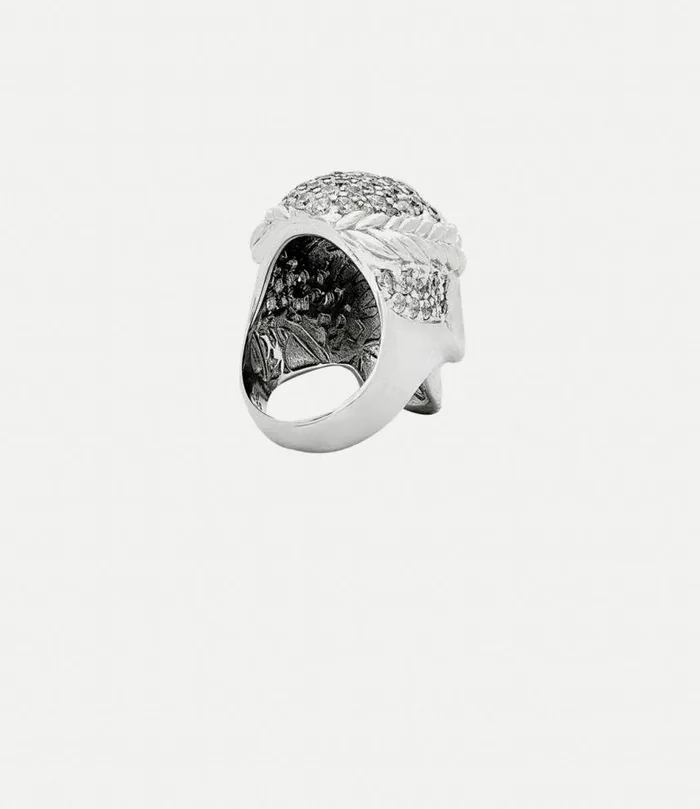 Rings WomenMen Vivienne Westwood Skull Ring In PlatinumWhiteCz