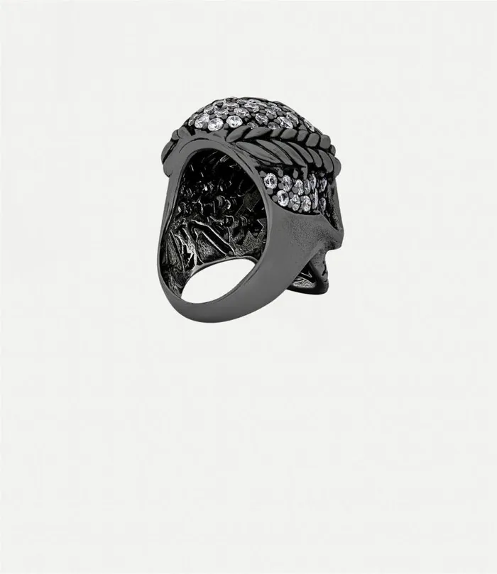 Rings WomenMen Vivienne Westwood Skull Ring In RutheniumWhiteCz