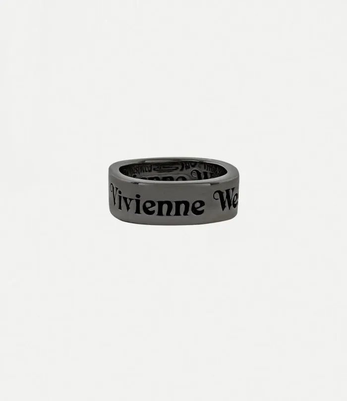 Rings WomenMen Vivienne Westwood Tiziano Ring In RutheniumBlackPatina