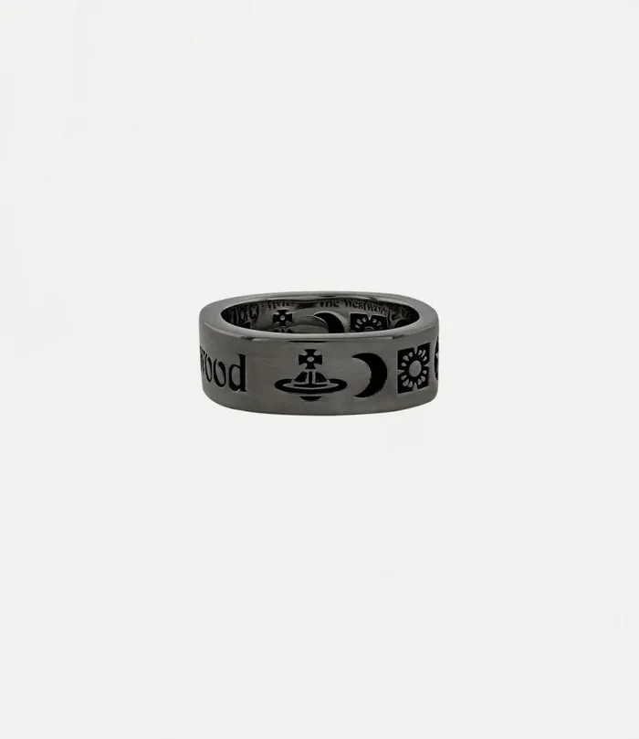 Rings WomenMen Vivienne Westwood Tiziano Ring In RutheniumBlackPatina