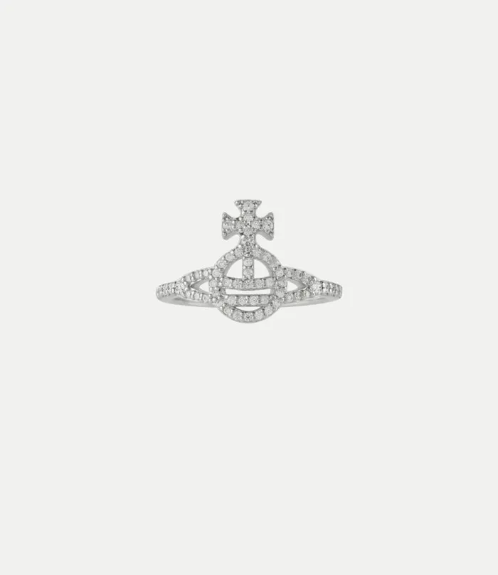 Rings Women Vivienne Westwood Calliope Ring In PlatinumWhiteCz