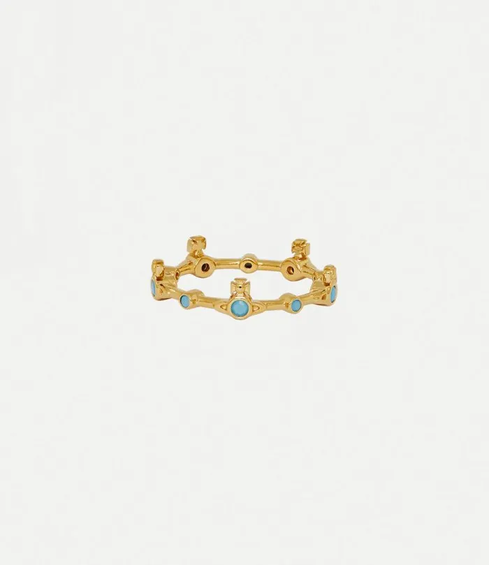 Rings Women Vivienne Westwood Felicia Ring In GoldTurquoiseCz
