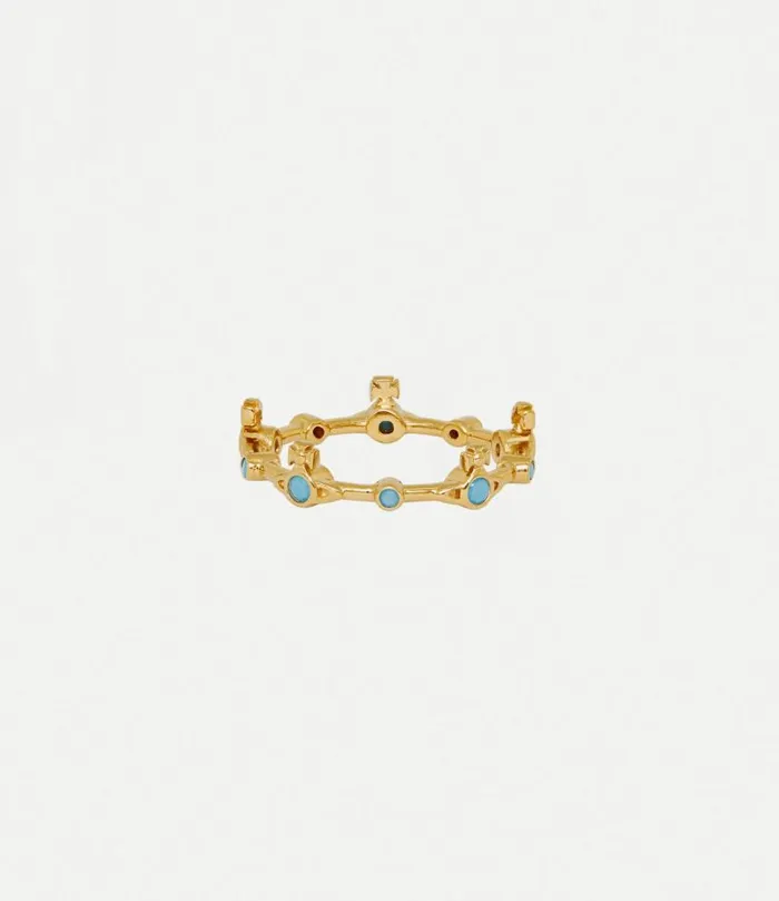 Rings Women Vivienne Westwood Felicia Ring In GoldTurquoiseCz