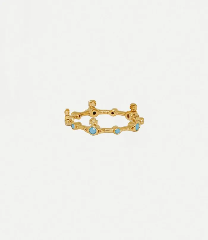 Rings Women Vivienne Westwood Felicia Ring In GoldTurquoiseCz
