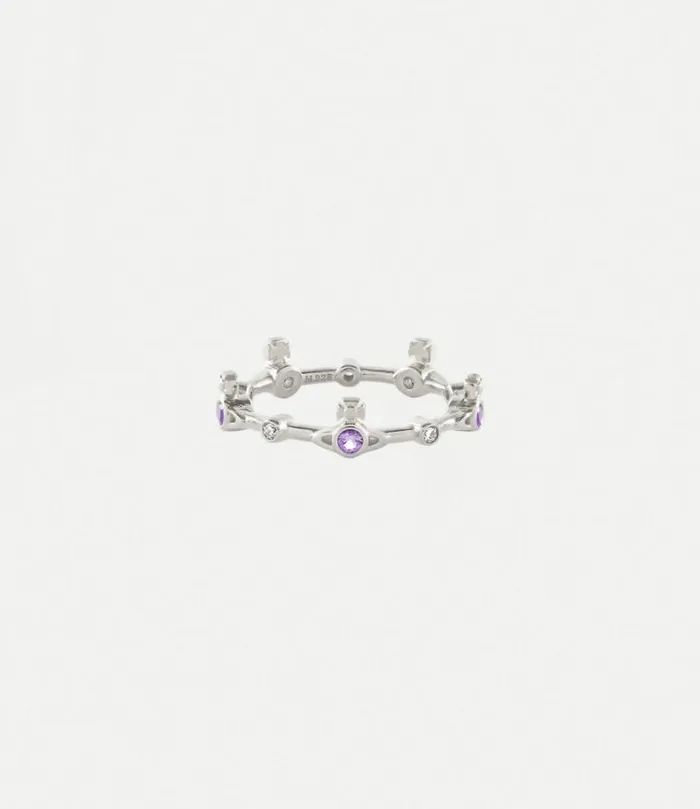 Rings Women Vivienne Westwood Felicia Ring In PlatinumLavenderCz