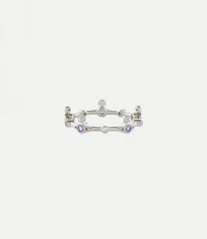 Rings Women Vivienne Westwood Felicia Ring In PlatinumLavenderCz
