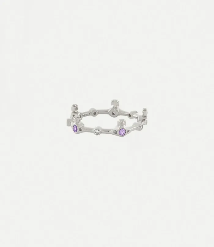 Rings Women Vivienne Westwood Felicia Ring In PlatinumLavenderCz