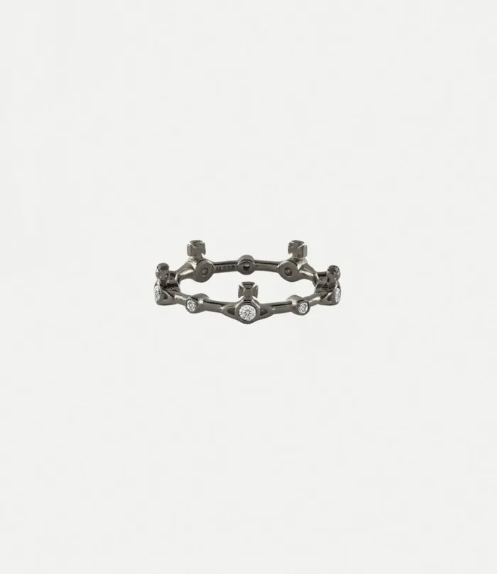 Rings Women Vivienne Westwood Felicia Ring In RutheniumWhiteCz