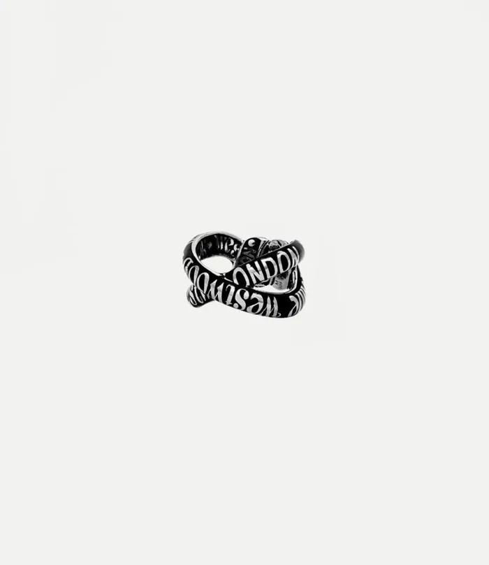 Rings Women Vivienne Westwood Hilma Ring In PlatinumBlackResin