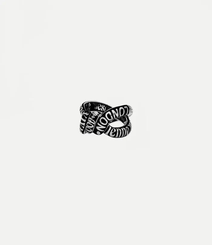 Rings Women Vivienne Westwood Hilma Ring In PlatinumBlackResin