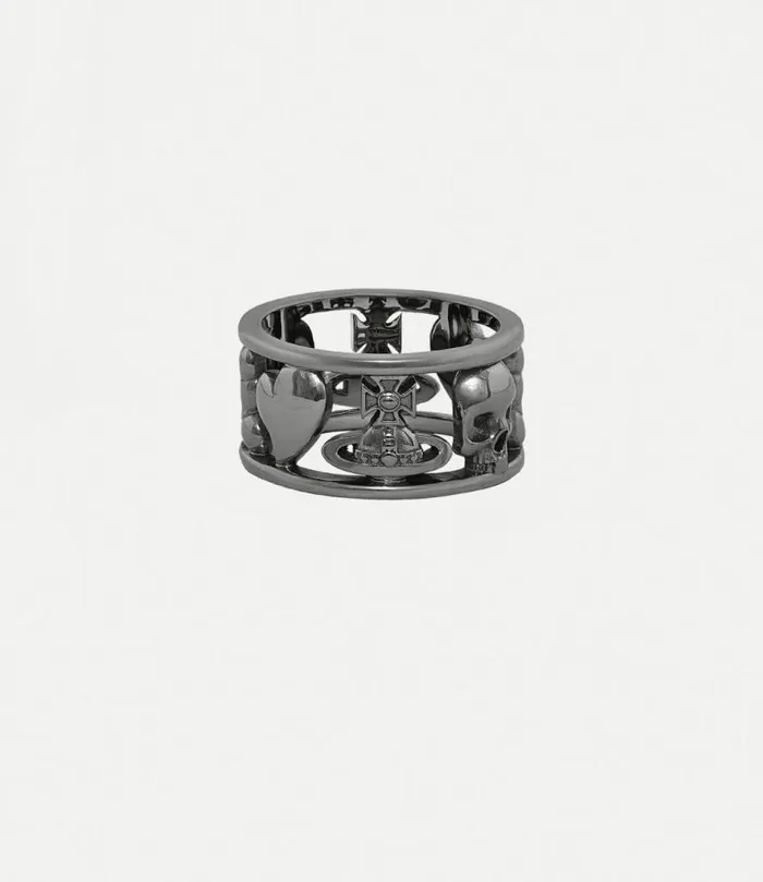 Rings Women Vivienne Westwood Leonce Ring In Ruthenium