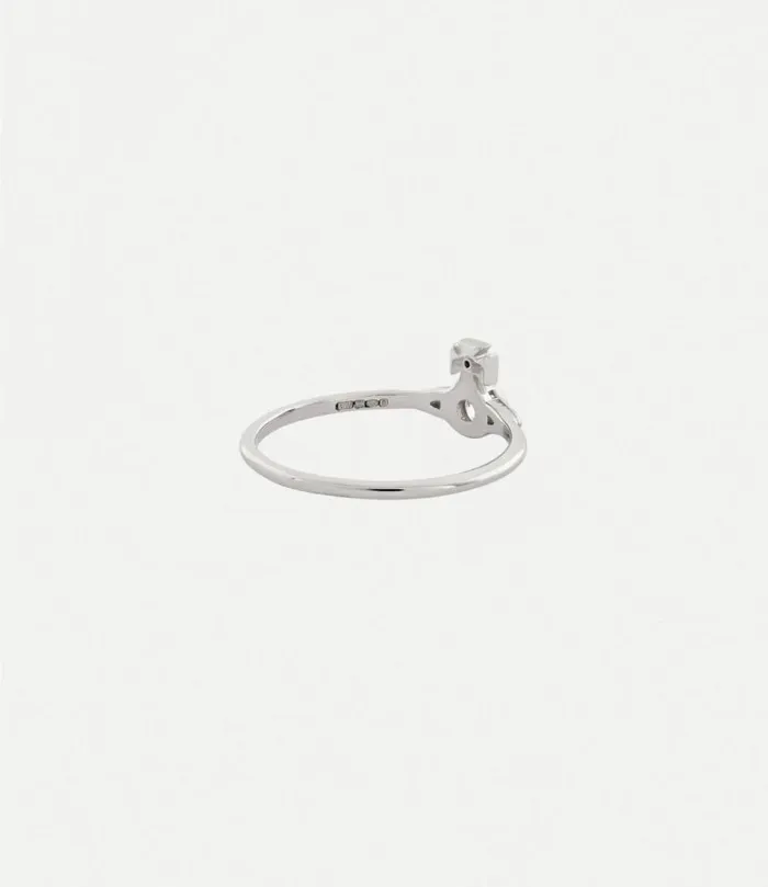 Rings Women Vivienne Westwood London Orb Ring In PlatinumWhiteCz