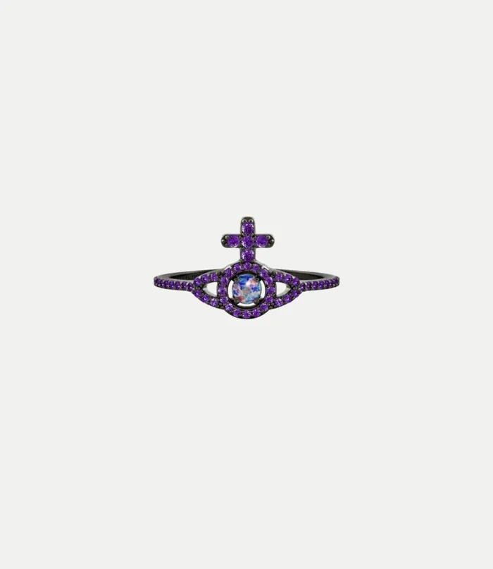 Rings Women Vivienne Westwood Olympia Ring In RutheniumDarkVioletCzVioletSyntheticOpal Rings Women Vivienne Westwood Olympia Ring In RutheniumDarkVioletCzVioletSyntheticOpal