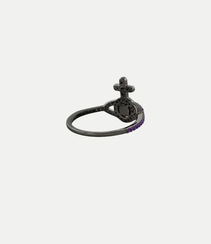 Rings Women Vivienne Westwood Olympia Ring In RutheniumDarkVioletCzVioletSyntheticOpal