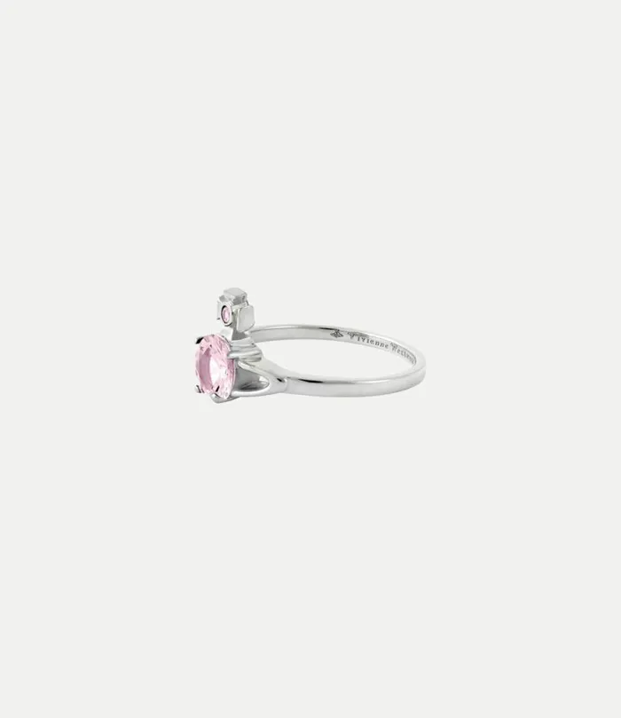 Rings Women Vivienne Westwood Reina Petite Ring In PlatinumPinkCz