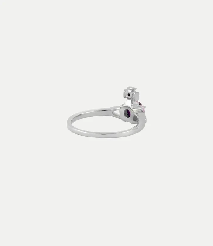 Rings Women Vivienne Westwood Reina Petite Ring In PlatinumPinkCz