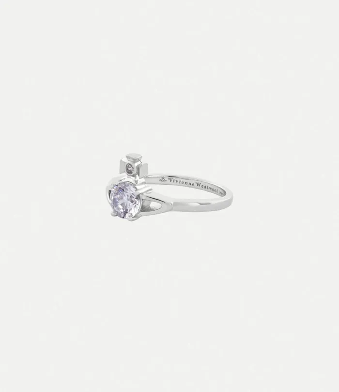 Rings Women Vivienne Westwood Reina Petite Ring In PlatinumWhiteCz