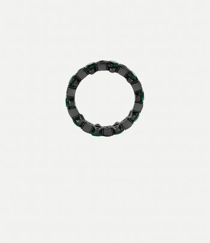 Rings Women Vivienne Westwood Warwick Ring In RutheniumEmeraldCz