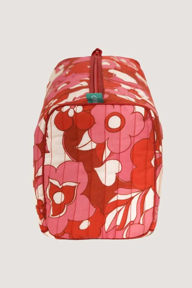 Rixo Bags Women Jaipur Cotton Washbag Sweetheart Floral Pink
