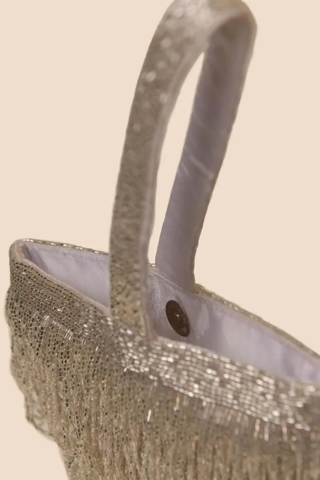 Rixo Bags Women Zenni Beaded Bucket Bag Silver