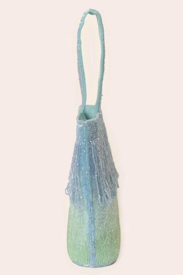 Rixo Bags Women Zenni Beaded Silk Bag Ombre Blue