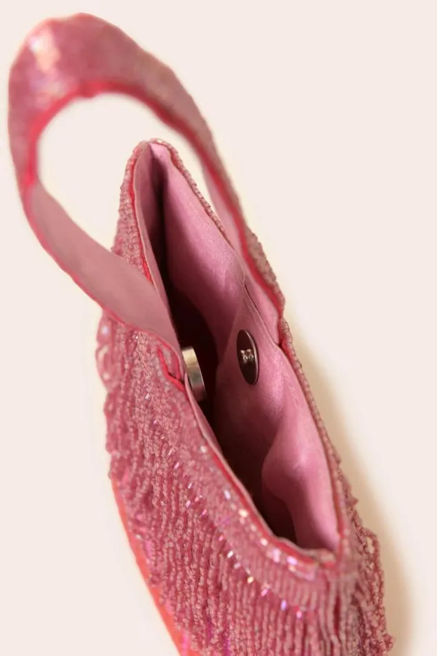 Rixo Bags Women Zenni Beaded Silk Bag Ombre Pink