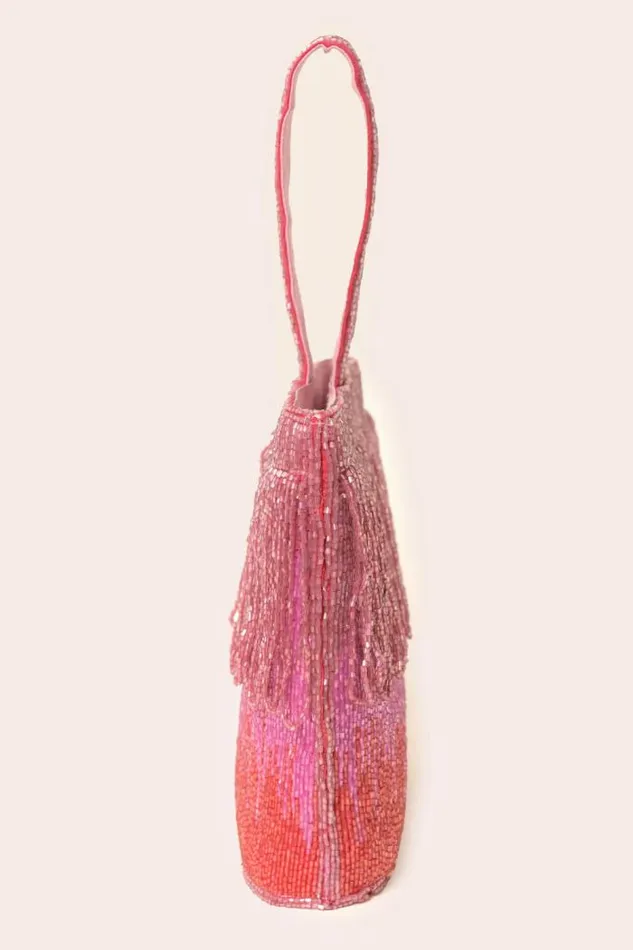 Rixo Bags Women Zenni Beaded Silk Bag Ombre Pink