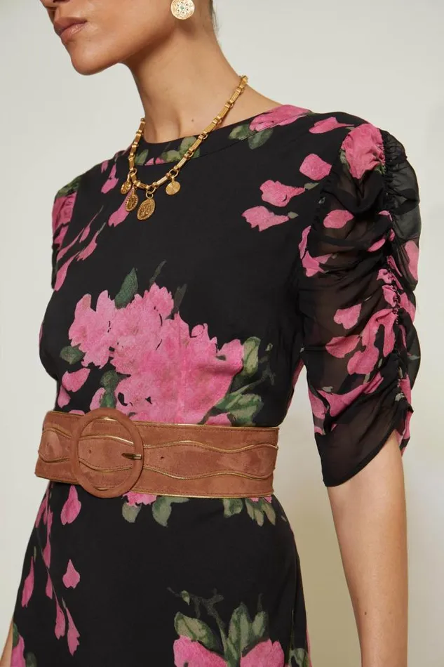 Rixo Belts Women Catalina Suede Belt Tan
