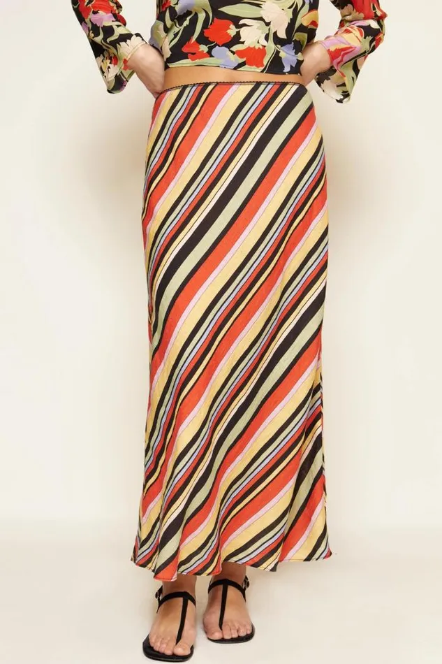 Rixo Coords Women Ardith Midi Skirt Sorento Stripe Multi