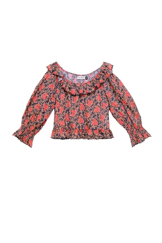Rixo Coords Women Bobbie Cotton Pyjamas Rennie Rose Blue