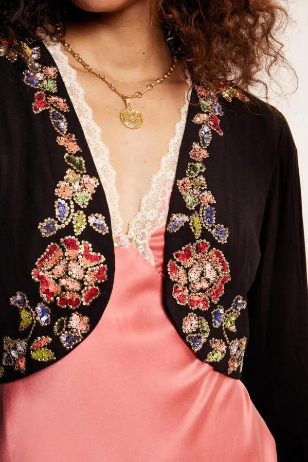 Rixo Coats And Jackets Women Larke Embellished Jacket Waterblossom Embellishment Black