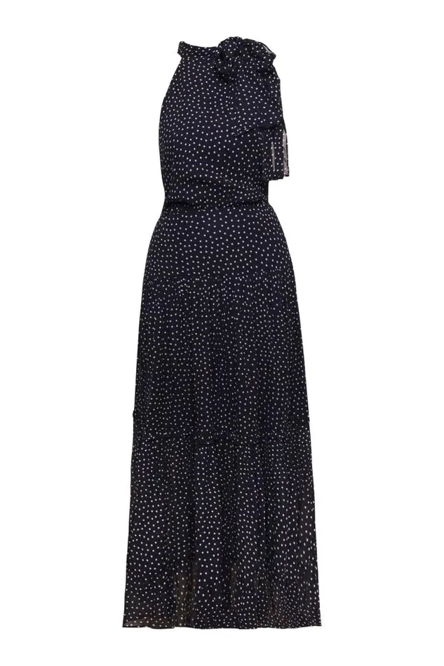 Rixo Dresses Women Abi PolkaDot Midi Dress Mini Navy Polka Dot