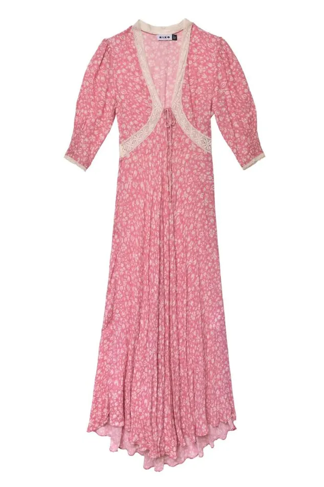 Rixo Dresses Women Amina Midi Dress Amelie Floral Pink