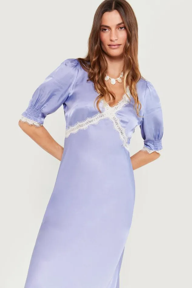 Rixo Dresses Women Annina Midi Dress Slate Blue